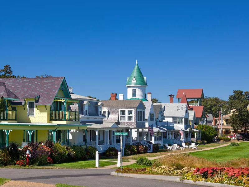 Houses at Ocean Park, Oak Bluffs, Martha's Vineyard, Massachusetts, USA.