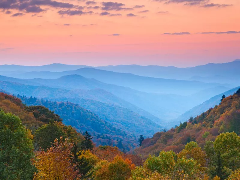 Rolling Mountain Ranges at Sunrise