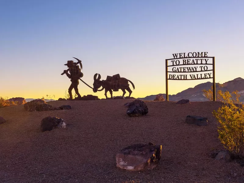 Welcome sign to Beatty