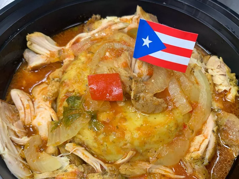 Chicken mofongo at La Perla in Oakland