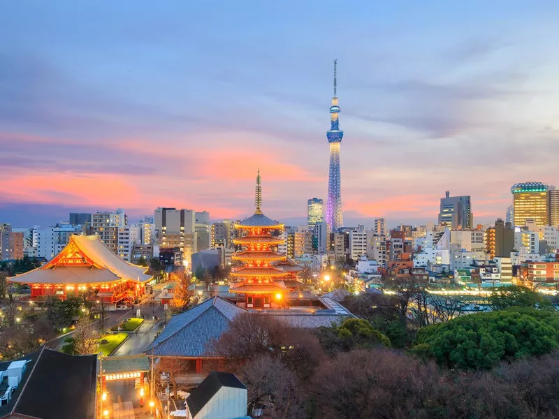 Tokyo skyline at sunset