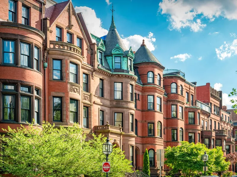 Typical Townhouses Back Bay Boston Massachusetts