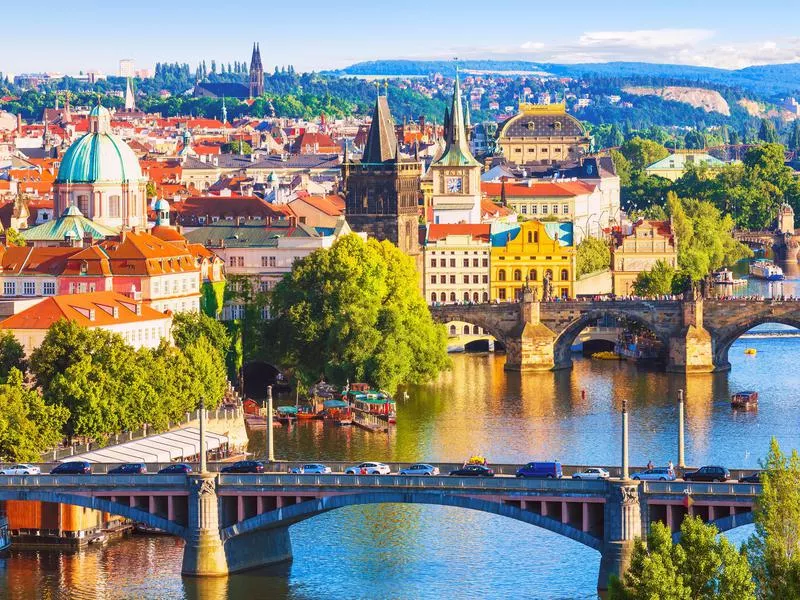 Bridges in central Prague, Czech Republic