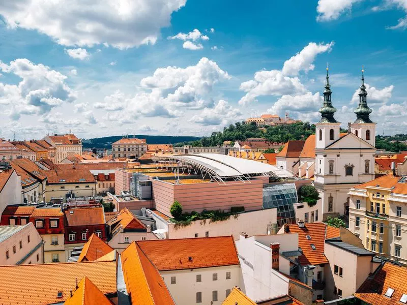 Spilberk Castle and cityscape from Old Town Hall tower