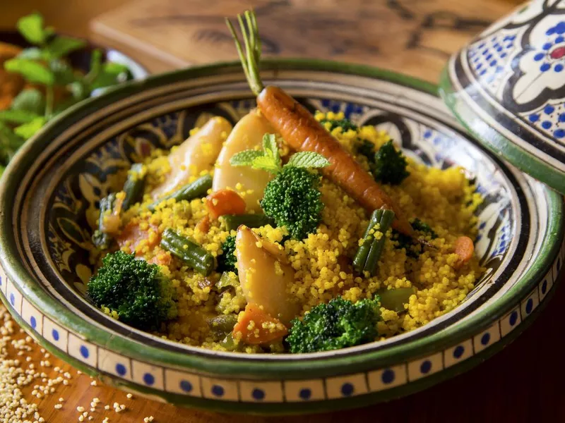 Tagine Cuscus with Calamari and vegetables