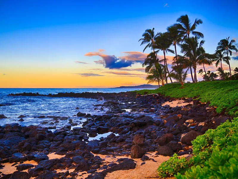 Shipwreck Beach at sunrise, Kauai