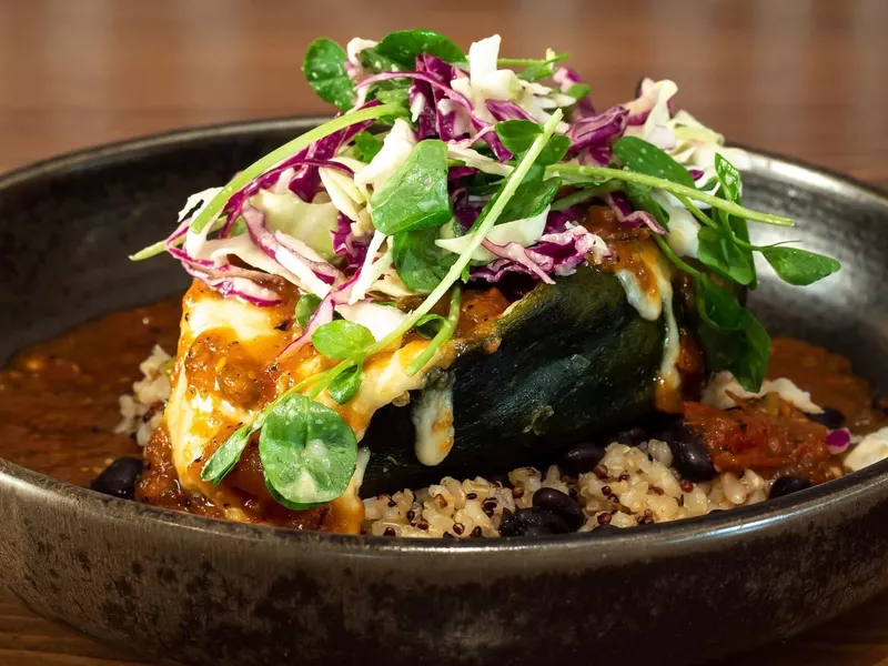 Chile relleno calabacitas at Luna Mexican Kitchen