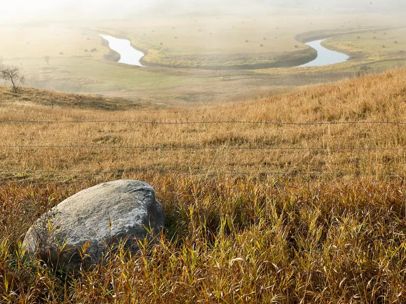 Scenic misty view of the Sheyenne River