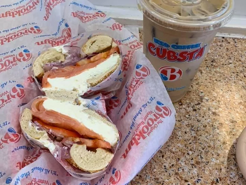 Bagels and coffee drink at Brooklyn Water Bagel Co.