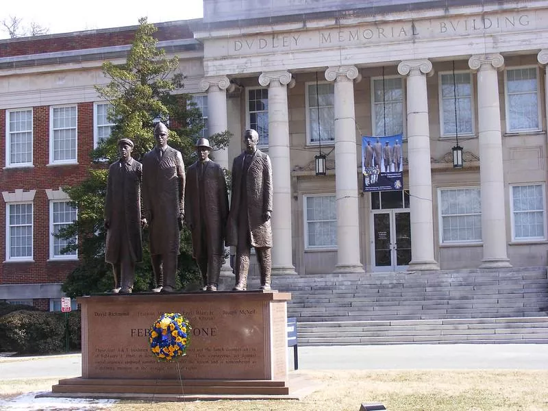 February One Monument commemorating the Greensboro sit ins