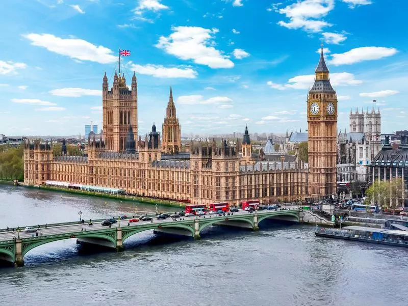 Westminster palace and Big Ben tower, London, UK