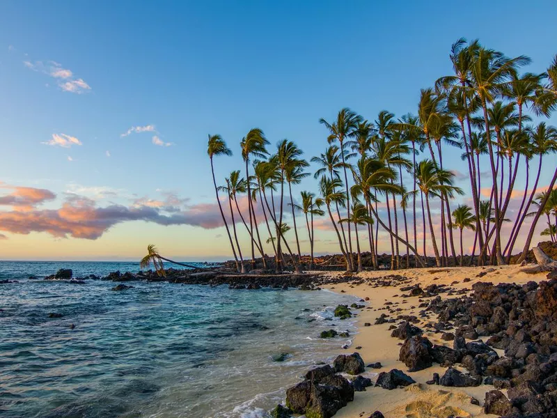 Hawaiian beach at sunset