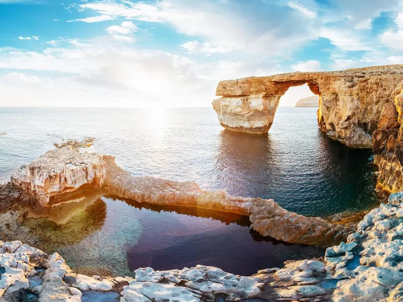 Azure window in sunset, Malta