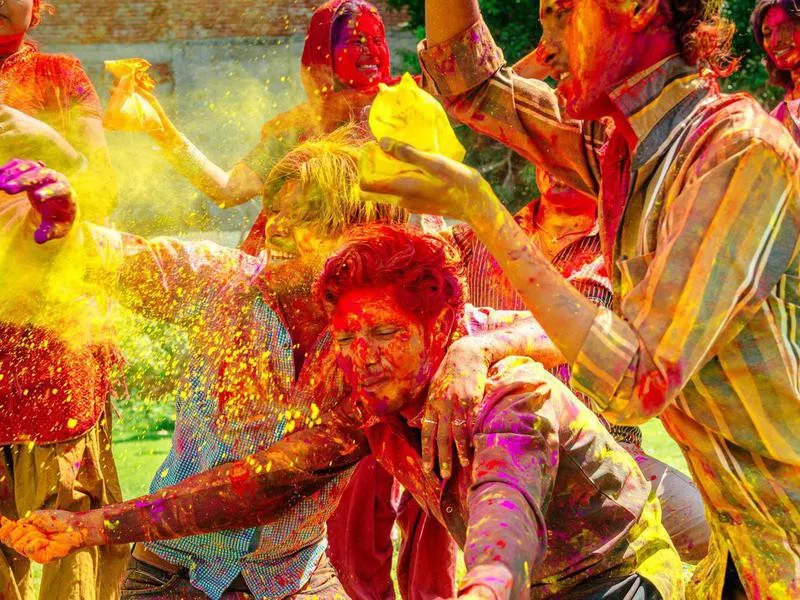 People celebrating Holi