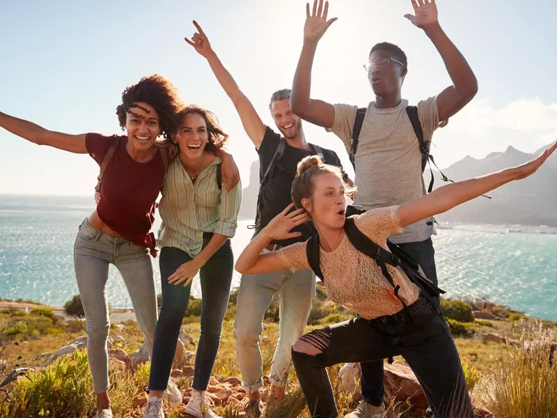 Friends on a hiking trip