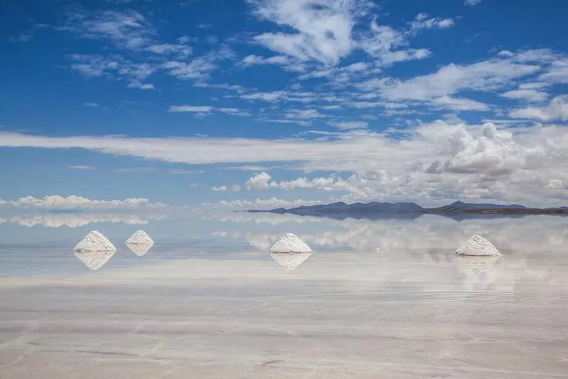 Salt Piles in Salar de Uyuni