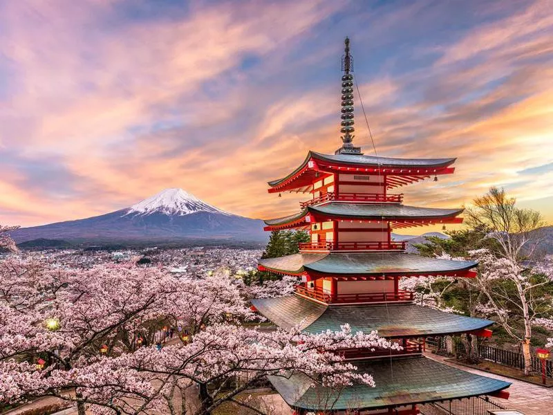 Mount Fuji in the spring