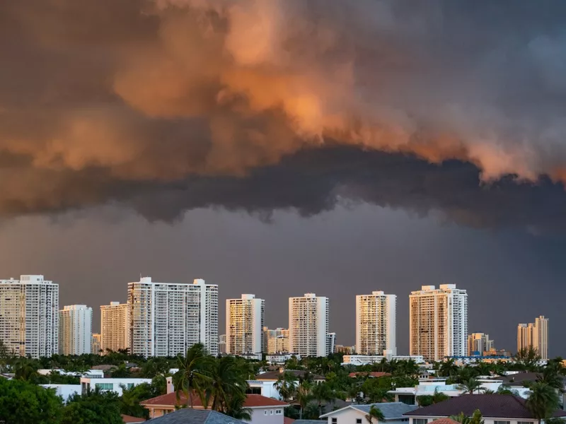 Aventura High Rise Buildings with Dark Sky