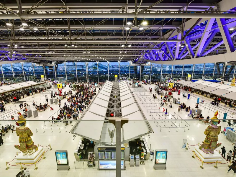 Counter check-in at Suvarnabhumi Airport in Bangkok