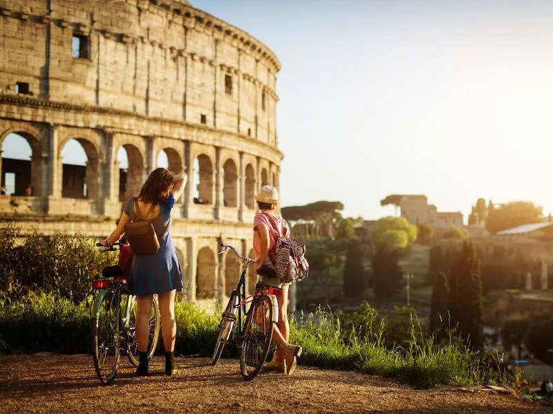 Biking through Rome