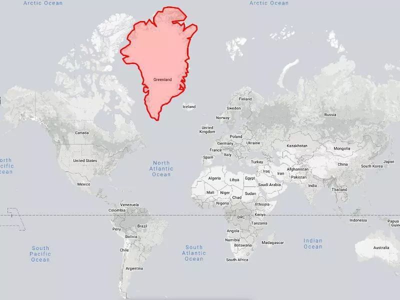 Greenland on the world map