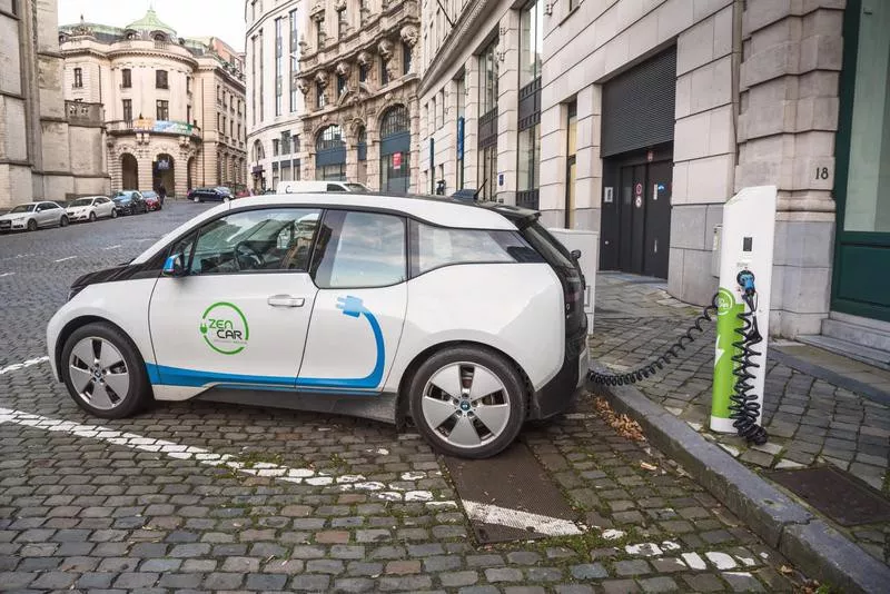 Electric car in Brussels, Germany