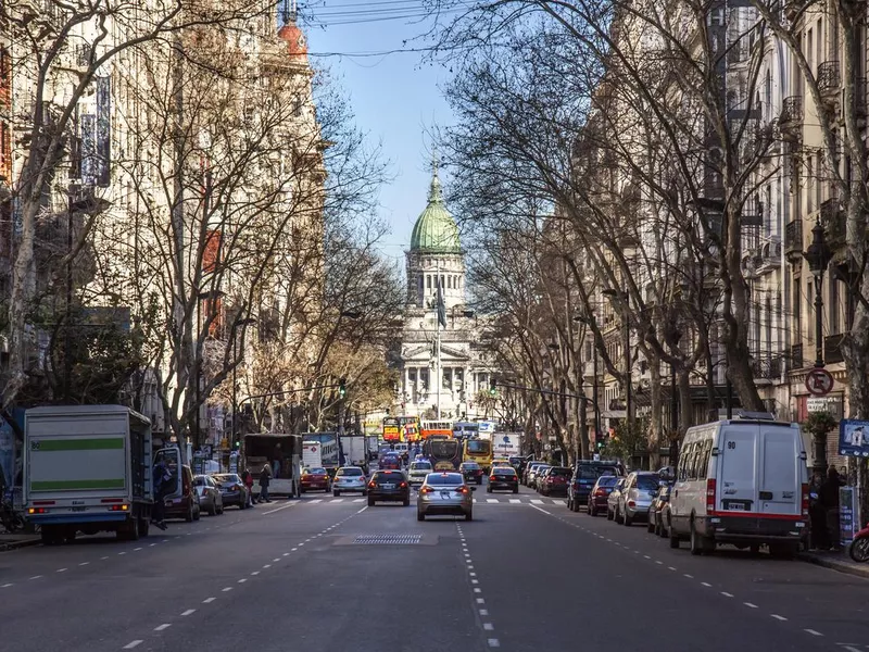 Avenida de Mayo in winter, Buenos Aires, Argentina