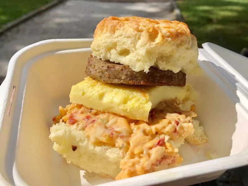 Breakfast biscuit sandwich