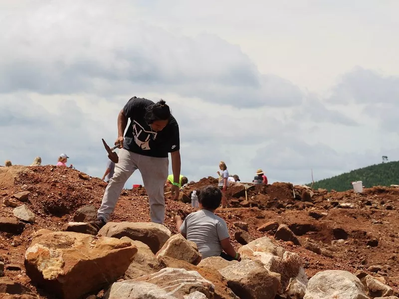 Digging for quartz in Arkansas