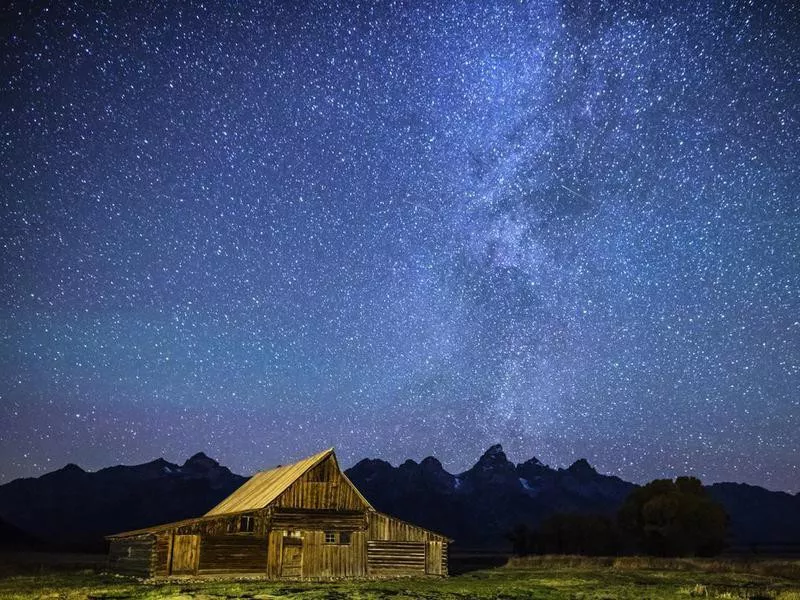 Star filled night over Mormon Row Barn GTNP