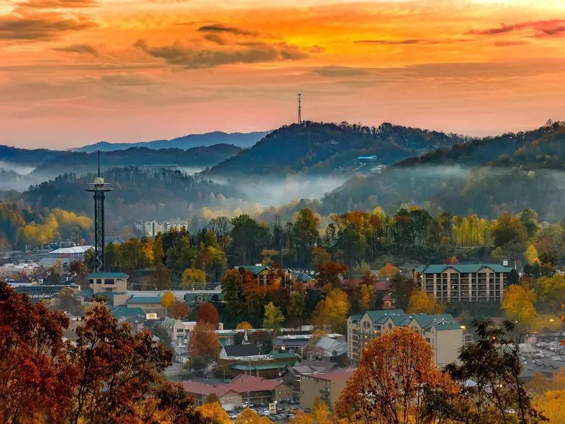 Gatlinburg, Tennessee during autumn