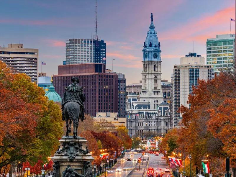 Philadelphia, Pennsylvania, USA Overlooking Benjamin Franklin Parkway