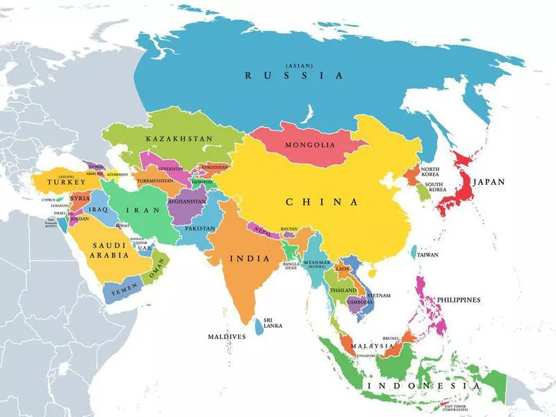 Political map of Asia