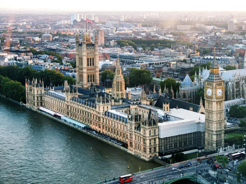 Big Ben and Houses of Parliament On River Thames