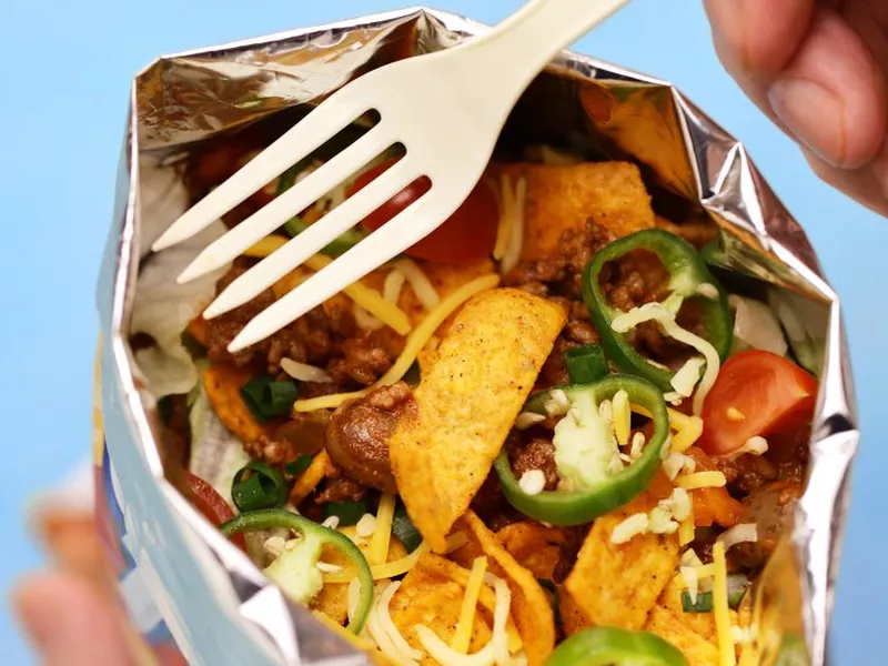 homemade frito pie in a bag