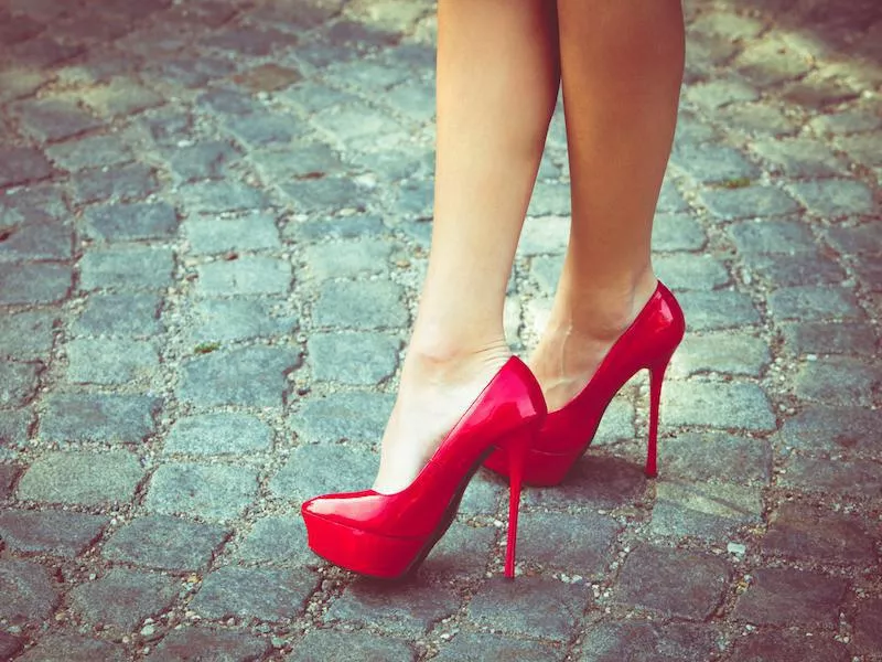 High heels on stone