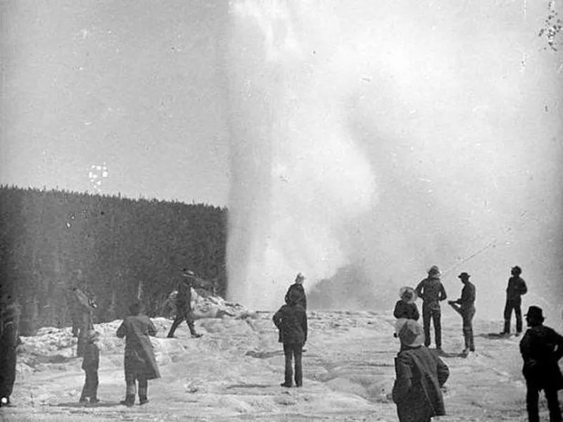 Historic image of Old Faithful