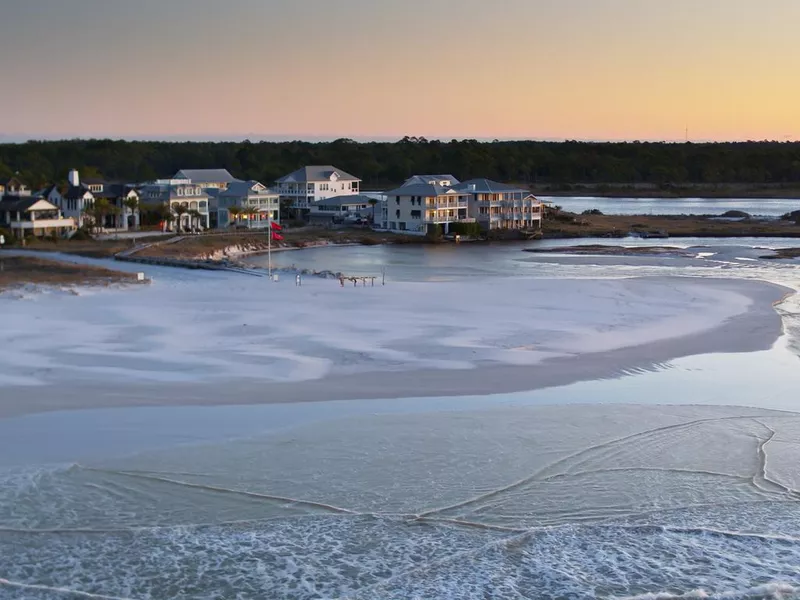 Houses in Grayton Beach, Florida at Dawn