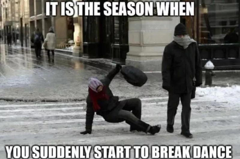 Winter memes: breakdancing