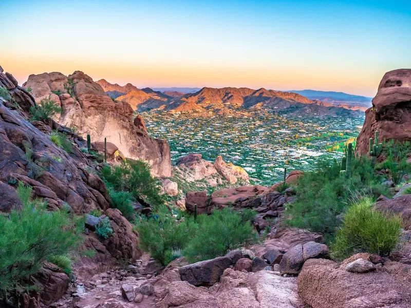 Colorful Sunrise on Camelback Mountain in Phoenix, Arizona