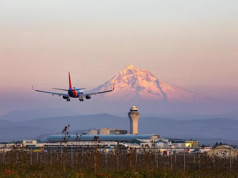 Southwest Airlines plane at Portland International Airport