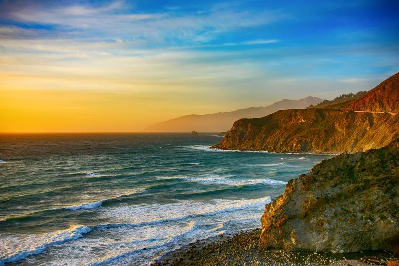 Coastline of Central California at Dusk