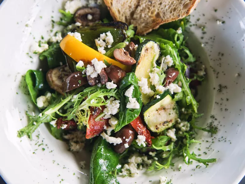 Grilled Veggy Salad with cottage cgeese