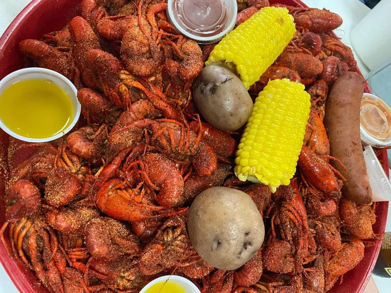 Cajun food at JuJu's Cajun Crawfish Shak in Beaumont, Texas