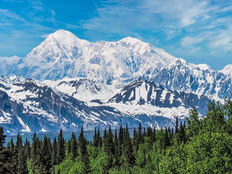 Mount Denali on a sunny day