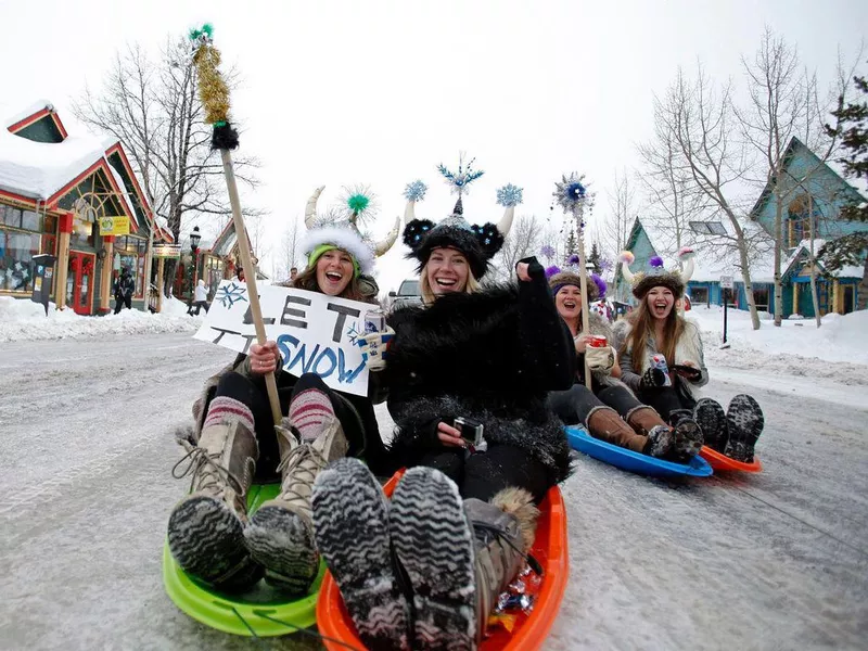 Sledding in Breckenridge