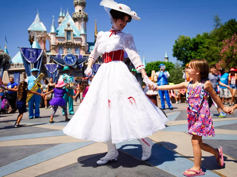 Mary Poppins dances at Disneyland