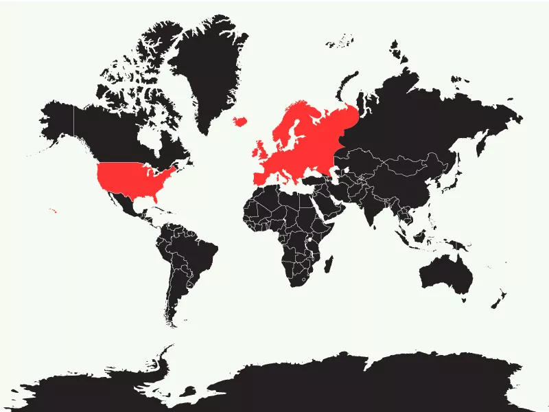 Europe and U.s. map