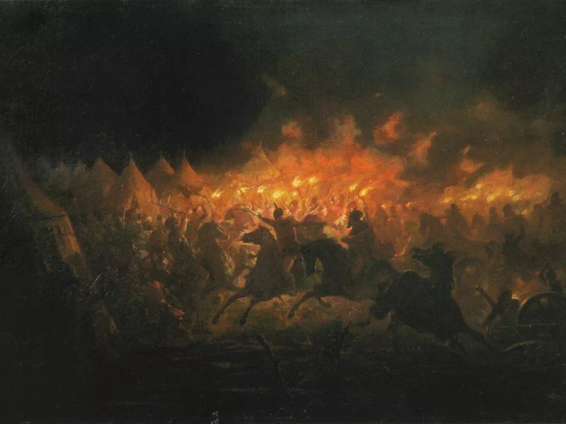 Night attack by Vlad the Impaler of Mehmed II's troops