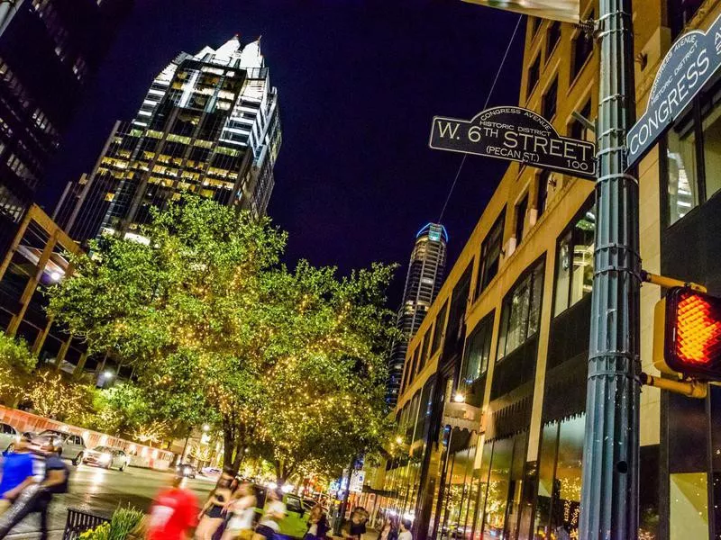 austin downtown at night